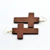 Dangle & Chandelier Natural Wooden Cross Earrings For Women Fashion Faith Jewelry Whole251B