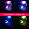 Mini Portable LED Colorful Gradient Car Dekorera USB In-Line Romantic Atmosphere Night Light