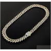 12Mm Heren Miami Cubaanse Link Chain Baguette Iced Sim Diamond 14K Wit Vergulde Zirconia Sieraden 18 Choker -22 Drop Delivery