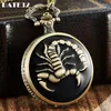 Montres de poche Animal Spider Scorpion montre noir Bronze boîtier hommes pendentif collier chaîne horloge mâle Collection cadeau Reloj en gros