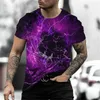 Mannen T-shirts 2023 Shirt Voor Mannen 3D Verlichting Print Korte Mouw Tops Mode Hip Hop Straat T-shirts Oversized tees Man Kleding