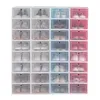 Set di scatole per scarpe da 12 pezzi Set di stoccaggio pieghevole multicolore in plastica trasparente Organizzatore per la casa Scarpiera Stack Display Organizzatore di stoccaggio Scatola singola X2880