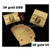 New Statue Of Liberty Style Waterproof Plastic Playing Cards Gold Foil Poker Golden Dubai 24K Plated Table Games Drop Delivery Dheam