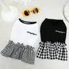 Dog Apparel Pet Plaid Dress For Dogs Small Clothes Wedding Princess Spring Summer Soft Sweet Black White Skirt