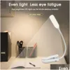 Luzes de livro recarregável mini 7 led luz de leitura 3 níveis quente fresco branco flexível fácil clipe lâmpada ler lâmpadas noturnas na cama gota entregar dhkgw