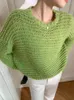 Kadın Sweaters% 18 Yün Sweater Kırpılmış Üst Kadın Pullover 2023 Sonbahar Kış İngiltere Tarzı Gevşek Vintage O-Neck Out Örgü Çekme