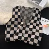 Vêtes pour hommes Sweater Vest Men S-3xl Vintage Knitwear Harajuku Plaid Y2K Vêtements coréens UNISE