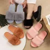 Slippers 2022 Wool Female Autumn Summer Korean Version Of Soft Bottom Indoor Home Wear A Word Drag Plush Women's Shoes