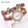 Fashion Women Watches Flower Diamond Wrap Around Quartz Wrist Watch Female Clock Wristwatches232F