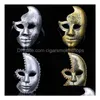 Party Masks Fancy Antiqued Rhinestone Masquerade för män Kvinnor - Half Face Venetian Style With Gold Sier Accents Drop Delivery Home GA DHFS5