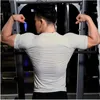 Herenpakken A1693 Summer Summer Short Sleeve Fitness T-shirt Running Sport Gym Muscle T-shirts Otensed Training Casual High Quality