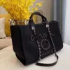 bHigh-end New Canvas Large Capacity Tote Women Shoulder Bag Cloth Shopper Bags Literary Fan Letter Pearl Big Shopping Bags2944