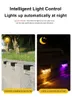 Nowe LED Solar Lights Outdorood Waterproof Deck Light Lampa Lampa ciepła biała + RGB Dekoracja światła na patio