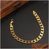 Bangle High Confliate Gold Bracelet Men المجوهرات بالجملة Colordy Color 21cm 9mm Crick Cuban Link Bracelets Boy Gifts Drop Drop