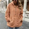 Maglioni da donna Felpe con cappuccio invernali calde da donna Felpe in pile Manica lunga Zip allentata Pullover solidi con tasca Comodo quotidiano Alta qualità