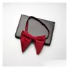 ネックタイリイウェイadt veet bowtie cravats big bow for women men solid butterflyソフトパーティー紳士gentlematasドロップデリバリーファッションdh5wc