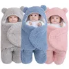 Sleeping Bags born Baby Soft Wrap Blankets Bedding Envelope For Thicken Fleece Infant Sleepsack 0 6 Months 230914