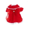 Vêtements pour chiens Vêtements pour filles Costume Robes de fête d'anniversaire Robe de mariée pour chiot Costumes de vacances en dentelle