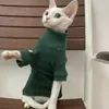 Kattdräkter Turtleneck Pet Aparel för hårlösa klädkitty kläder bomullsfläckmotstånd Sphinx Bottomskjorta Sphynx