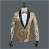 Fancy Sequins Men Suits Black Shawl Lapel Blazers Nightclub Singer Host Using Bling Bling Suits Jackets With One Button For 250W