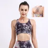 Yoga beha-uitlijnen tank leggings Tie-dye solide kleur vrouwen slanke sport bh fitness vest sexy ondergoed met verwijderbare borstkussens zachte brassiere