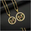 Pendant Necklaces Stainless Steel Sier Gold Boys And Girls Lovers Necklace Hip Hop Women Ladys Heats Charm Couple Sweethearts Love Eng Dhty7