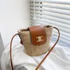 Bolsa totes de palha simples, crochê bordado, bolsa casual aberta, compartimento com duas alças, couro feminino, bolsa 44blieberryeyes