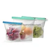 Sacos de compras reutilizáveis Ecosil 1000Ml Sile Food Storage - vedação hermética para almoço, lanches, frutas, vegetais e líquidos Zer. Entregar Dhvbu