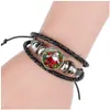 Charmarmband Julläder för kvinnor Män rena Tree Santa Claus Bell Snowman Glass Cabochon Bangle Fashion Festival Drop Del Dhdx9