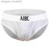 Cuecas cuecas aibc frente aberta sexy homens roupa interior grande pênis bolsa mens briefs cintura baixa calcinha de seda de gelo bulge push up respirável9556471 l230915