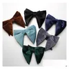 ネックタイリイウェイadt veet bowtie cravats big bow for women men solid butterflyソフトパーティー紳士gentlematasドロップデリバリーファッションdh5wc