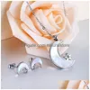 Earrings Necklace Moon Pendant Chain Earring Dubai Bridal Jewelry Sets For Women Stainless Steel Set Drop Delivery Dhch3