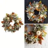 Decoratieve bloemenkransen Halloween Herfst Esdoornbladkrans Herfstdeur Hangend Thanksgiving Pompoenhanger Oogst Binnenplaatsslinger 230915