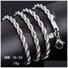 Chains 925 Sterling Sier 2Mm M Twisted Rope Chain Necklaces For Women Men Fashion Jewelry 16 18 20 22 24 26 28 30 Inches Drop Delivery Dhwgi