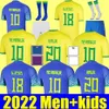 2022 voetbalshirt Camiseta de futbol world cup 2023 PAQUETA NERES COUTINHO BRAZILIË voetbalshirt JEZUS MARCELO PELE brasil 22 23 maillot de foot heren kindertenue