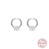 Hoop Huggie 925 Sterling Silver for Women Party Gifts Minimalist Light Luxury Crystal Earrings Lucky Bead Simple Ear Button Geom252J