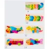 Criança aprendendo educação brinquedos 20 estilos 3d animais de madeira dinossauro quebra-cabeça colorf número aprender para crianças menino e menina 30x12cm grande dhxln