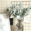 Konstgjorda blommor högkvalitativa flockade silverblad krysantemum siden lamm örat blad spray grönska för heminredning bröllop296h