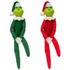 30cm Christmas Grinch Plush Doll Toys Green Monster Elf Plush Doll Christmas Tree Hanging Ornament Decoration Xmas New Year Gifts