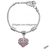 Bedelarmbanden Familielid Diamant Liefde Hart Armband Kristal Moeder Dochter Oma Geloven Geloof Hoop Brief Bangle Voor Vrouwen Mannen Dhvi7