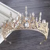 Coiffes Luxury Princess 2022 Mariage Bridal Tiara Rimestone Crow Pieds Crystal Bandons Accessoires de cheveux Gold Silver 253s