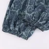 Женские брюки, богемные брюки с цветочным принтом, длинные, до середины талии, винтажные эластичные пляжные брюки-шаровары в стиле бохо, большие размеры 5XL 230914