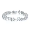 Link bransoletki 2023 S925 Srebrna bransoletka pełna diament w kształcie modnej i elegan