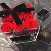 Rose Storage Transparent Makeup Organizer Acrylic Flower Box for Girls Gift Y1113276R