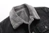Erkek ceketler kış ceket yaka kuzu saç kalınlaşmış denim yüksek kaliteli rahat sıkı sıcak pamuklu yastıklı 230915