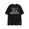 Galeriler Bölümü Harajuku 23ss Bahar Vintage Yıkanmış Sıçrama-Müre Kırık Harfler Basılı Logo Tişört Gevşek Büyük Boy Hip Hop Unisex Kısa Kollu Tees 06