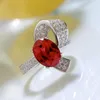 Anéis de cluster Springlady vintage 925 prata esterlina 7/9mm rubi alto carbono diamante gemstone 18k anel banhado a ouro para mulheres jóias finas