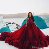 رويال بورجوندي ثوب الكرة ثوب Quinceanera فساتين الرسن الرقبة الحلو 16 فستان طويل الرسمية حفلة موسيقية في المساء BC11464226L