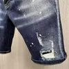 Män denim shorts blekna tvättfärg stretch bomull284l