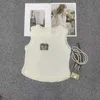 Maglioni da donna stile college estivo nuova lettera con perline sovrapposta top in maglia senza maniche interno ed esterno per donna